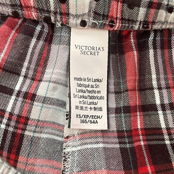 Victoria's Secret Pajama Lounge Pants Lightweight Flannel Plaid Swiss Dot XS - Picture 4 of 6
